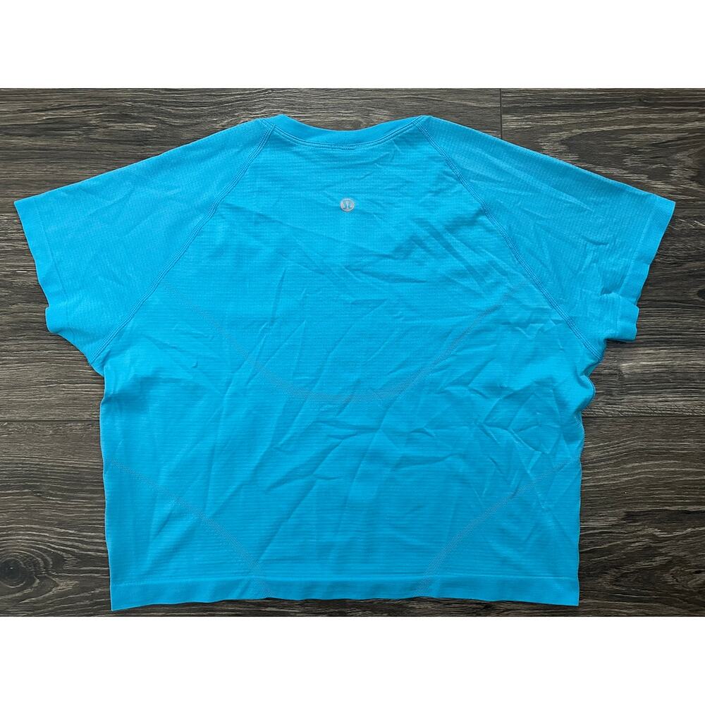 Lululemon Swiftly Tech Cropped Short-Sleeve Shirt 2.0 Kayak Blue Light size 12 - Picture 4 of 6